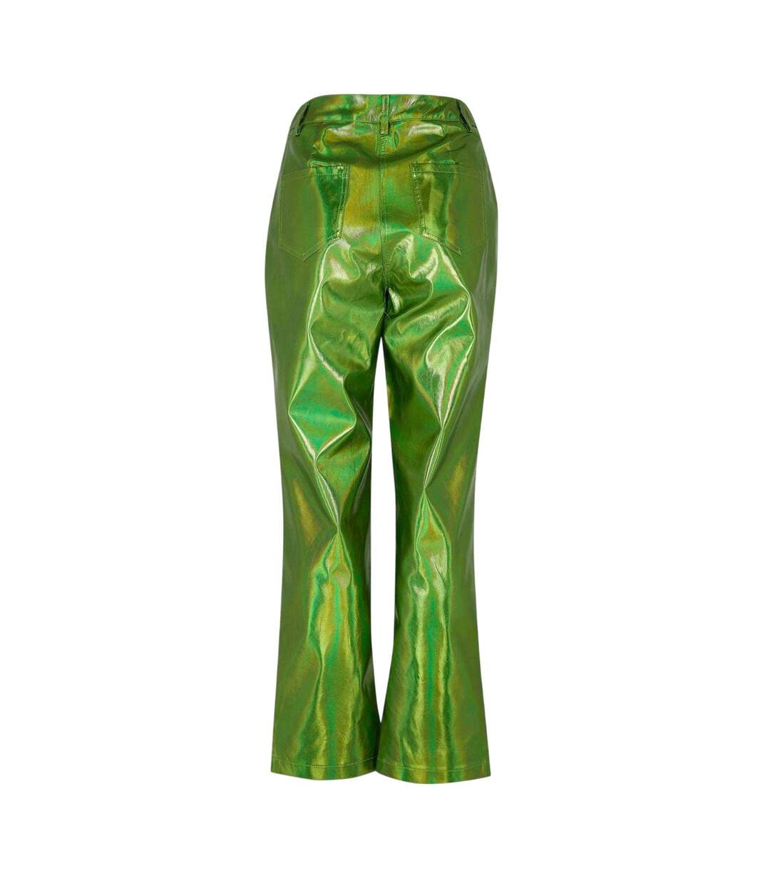 Womens/ladies Lupe Metallic Trousers Green Metallic AmyLynn-2