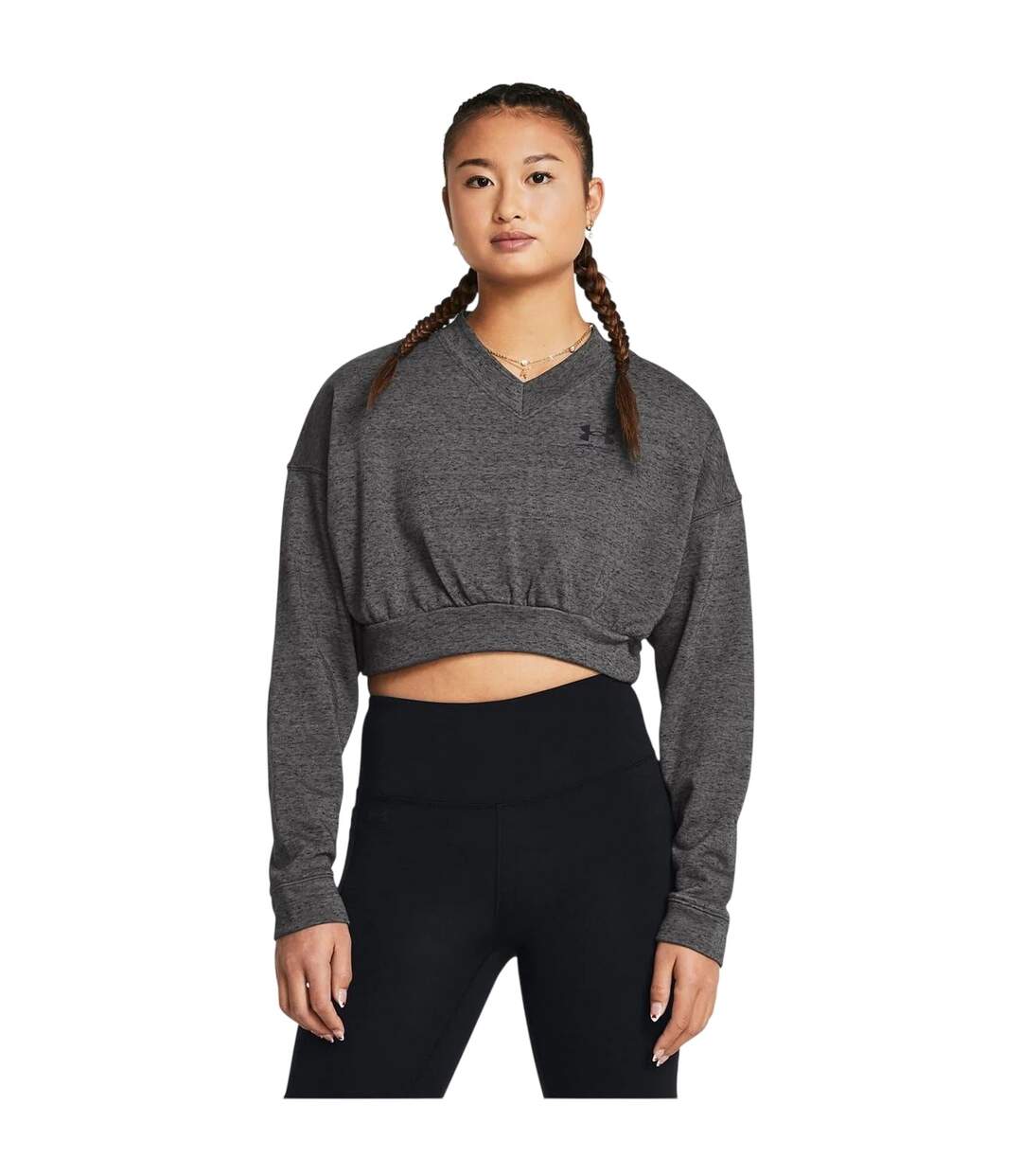 Sweat Court Rival Femme Gris Under Armour-1