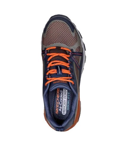 Mens max protect leather trainers navy Skechers