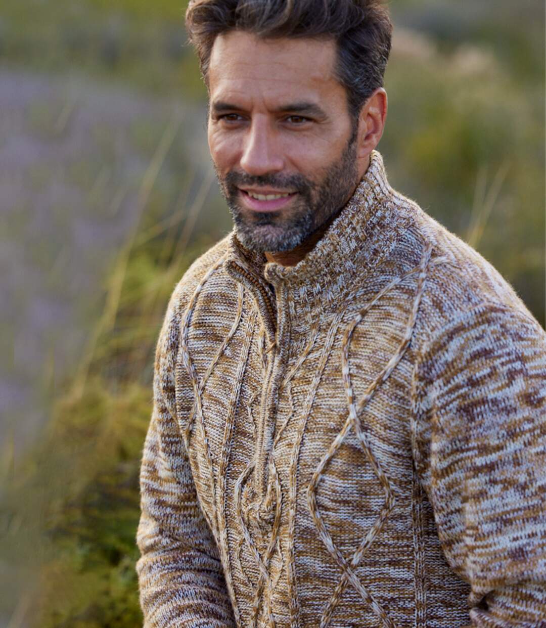 Men's Brown Mottled Jumper | Atlas For Men