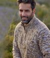 Men's Brown Mottled Sweater - Quarter-Zip Atlas For Men