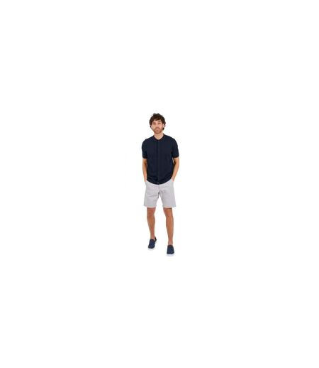 Mens Knitted Button-down Short-sleeved Polo Shirt Midnight Navy Brave Soul