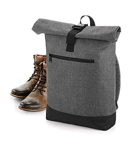 Bagbase Roll-Top Backpack / Rucksack / Bag (12 Liters) (Gray Marl/Black) (One Size) - UTBC3146