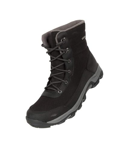 Mens ohio fleece lined snow boots jet black Mountain Warehouse