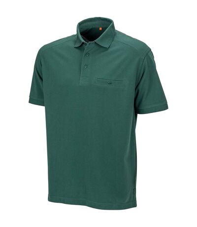 WORK-GUARD by Result Mens Apex Pique Polo Shirt (Bottle Green)
