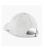 Beechfield® Unisex Authentic 6 Panel Baseball Cap (Pack of 2) (Solid White)