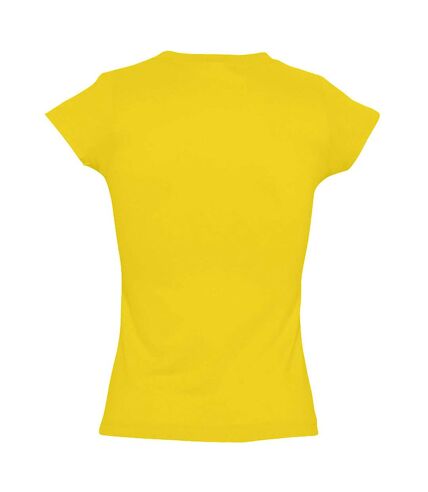 SOLs Womens/Ladies Moon V Neck Short Sleeve T-Shirt (Gold)