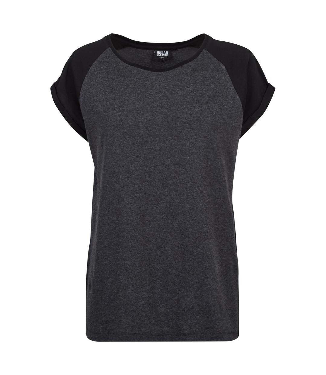 T-shirt Manches Raglan Motif/style Contrasté Femme Charbon Noir Urban Classics-1