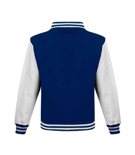 Blouson d´université adulte bleu roi / blanc Awdis