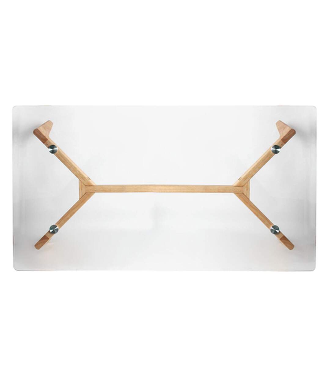 Table basse rectangulaire design bois et verre Alexia - L. 110 x H. 45 cm - Beige-2