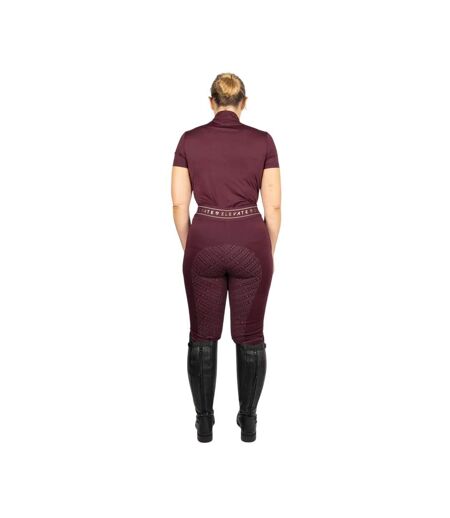 Womens/ladies Elevate Allure Horse Riding Tights Berry Hy