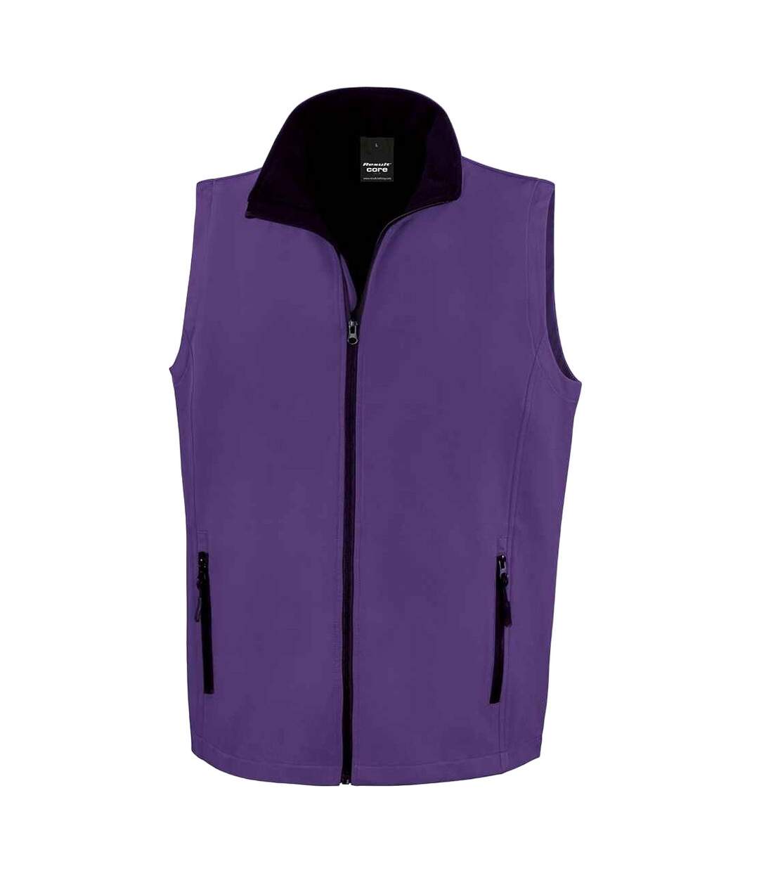 Mens core printable soft shell bodywarmer purple/black Result-1