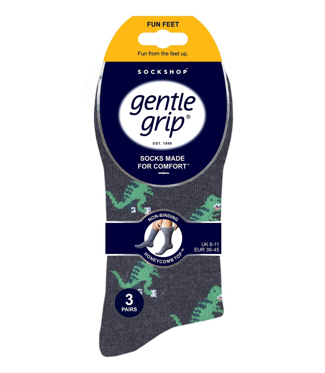 Gentle Grip - 6 Pairs Mens Non Elastic Socks-2