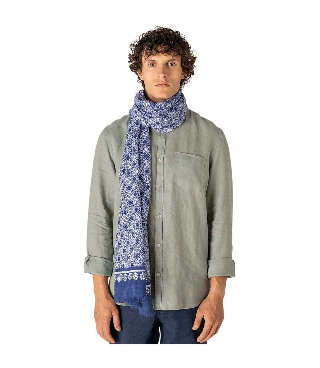 Écharpe Motif/style Mosaïque Florale Taille Unique Bleu Spasso-2
