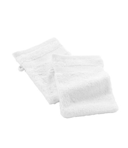 Lot de 2 Gants de Toilette Elegance 15x21cm Blanc