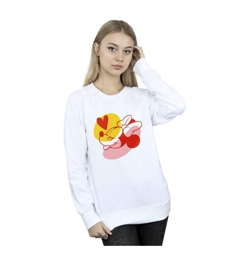 Disney Sweat Womens/Ladies Minnie Mouse Tongue Heart Sweatshirt (Blanc) - UTBI29042