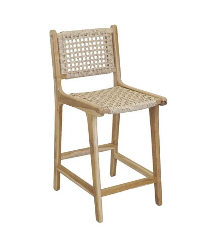 Tabouret de bar en teck naturel BAIA (Lot de 2) Hauteur 110 cm