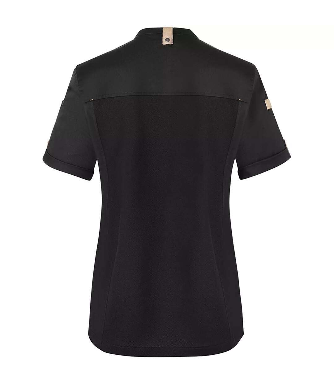 Womens/ladies Green-generation Short-sleeved Chef Jacket Black Karlowsky-2