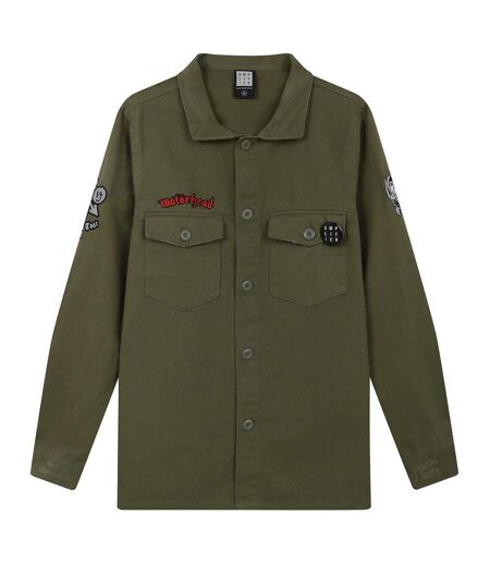 Mens motorhead overshirt khaki green Amplified