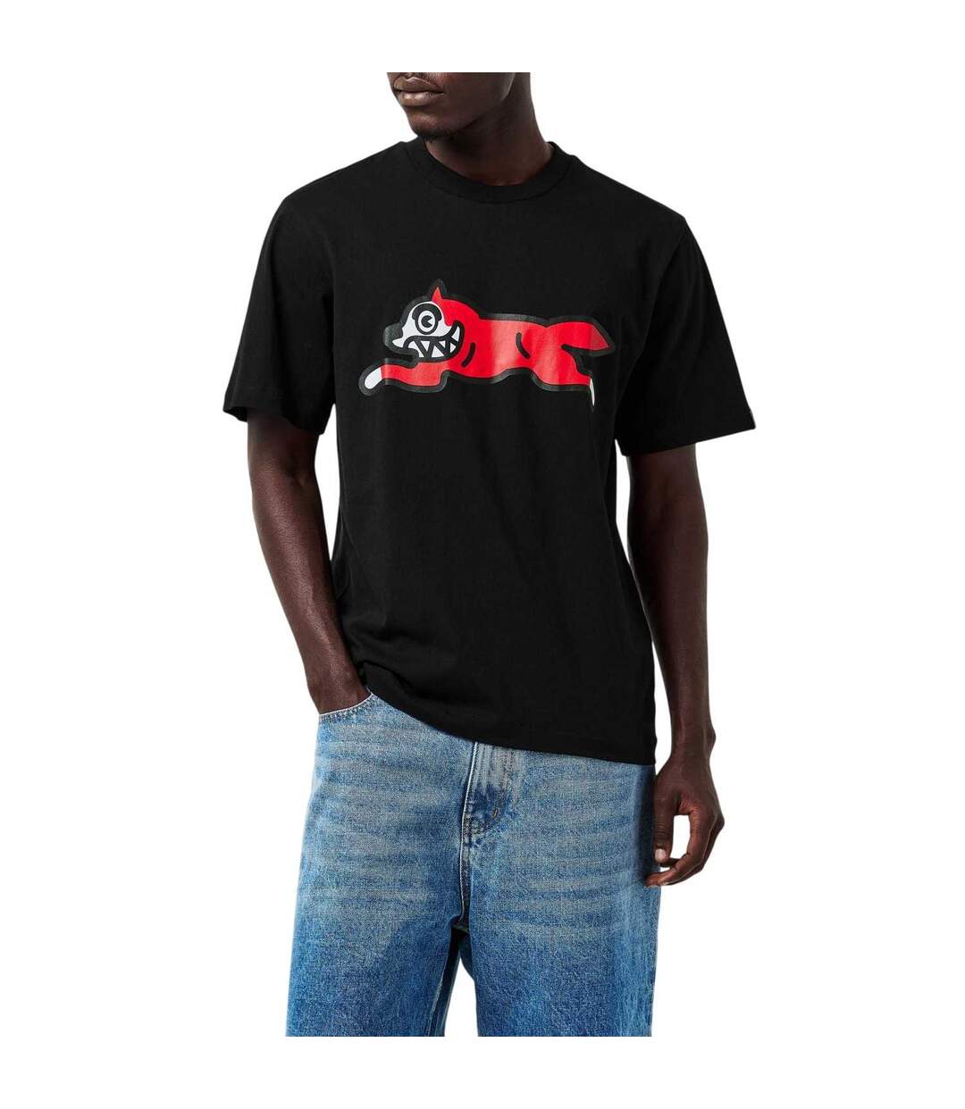 T-shirt Course À Pied Motif/style Chien Homme Noir ICECREAM-1