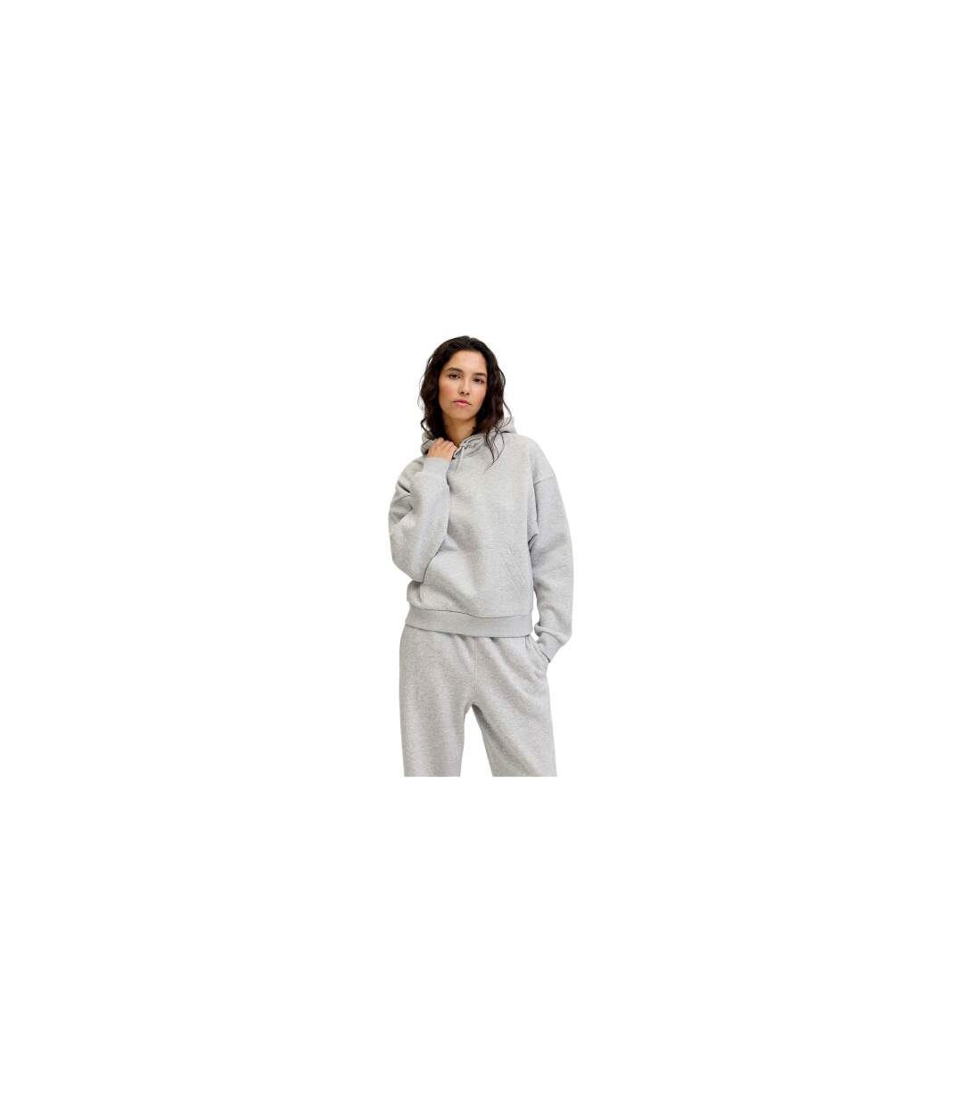 Womens/ladies Vesterbro Long-sleeved Hoodie Light Grey Melange JJXX-1