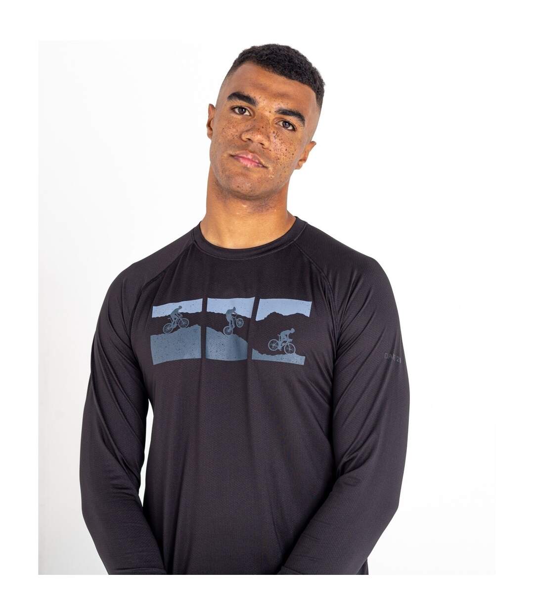 Dare 2B Mens Righteous II Cycling Recycled Long-Sleeved T-Shirt (Black) - UTRG7121