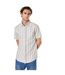 Mens stripe oxford short-sleeved shirt tan Maine