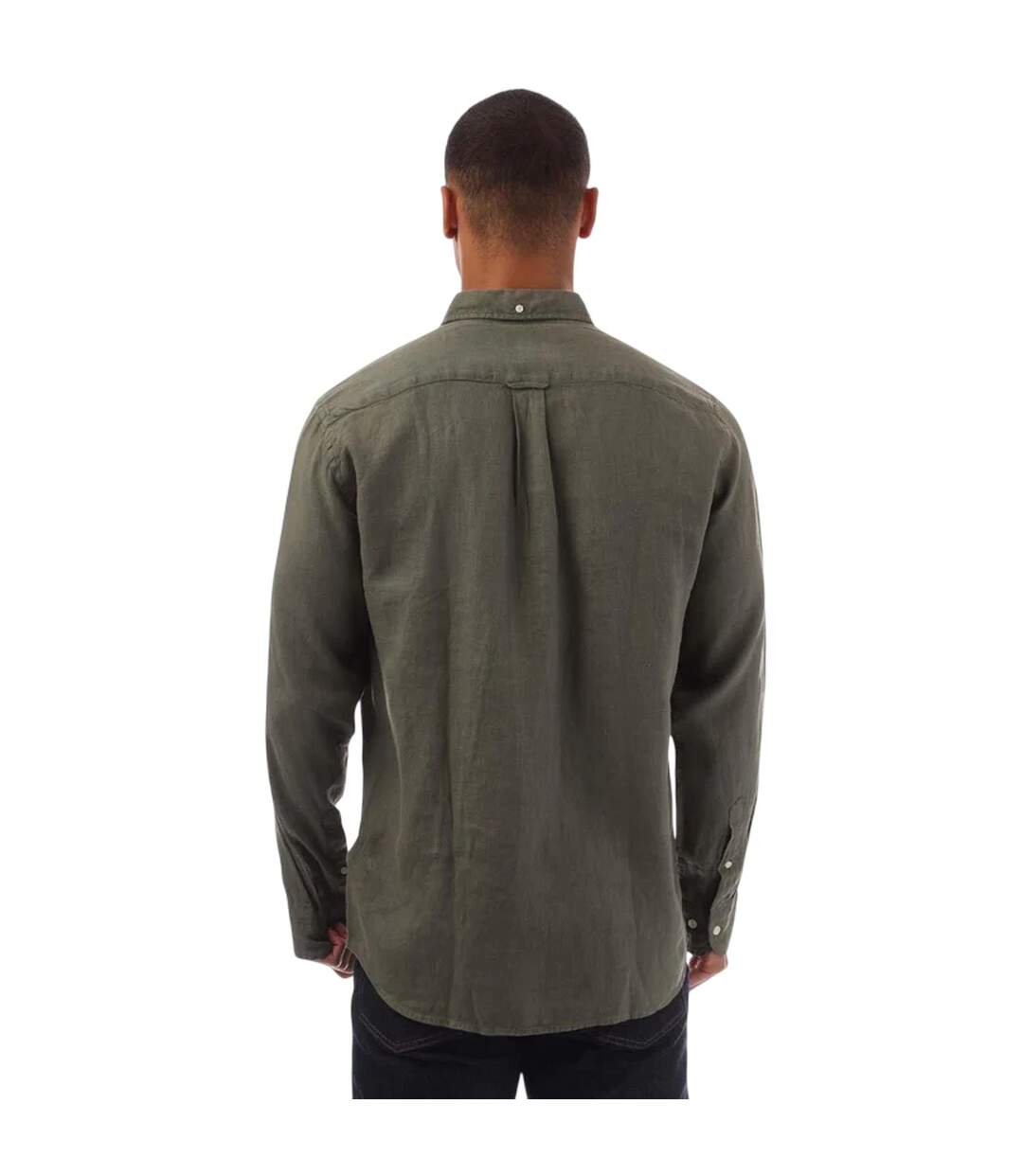 Mens Garment Dyed Regular Shirt Green Gant-4