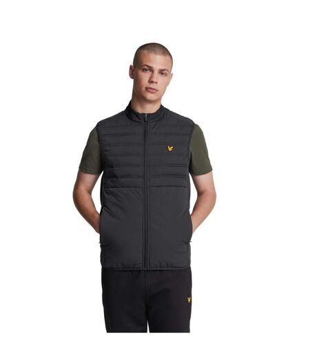 Mens double baffle hybrid vest jet black Lyle & Scott