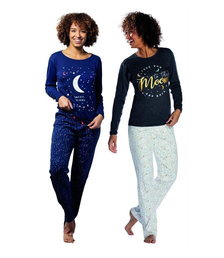 Pyjama COTON MELISSA BROWN DISCO REVERSIBLE Pack de 2