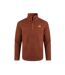 Mens errill textured eco friendly quarter zip fleece top brick orange Weird Fish