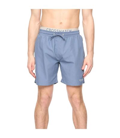Mens Rembrants Swim Shorts Navy Crosshatch