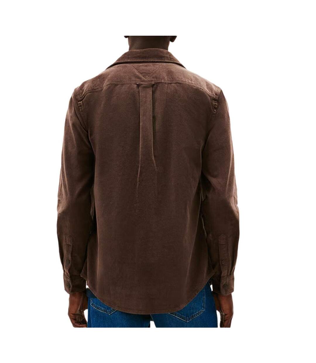 Chemise marron homme tommy hilfiger cord-2