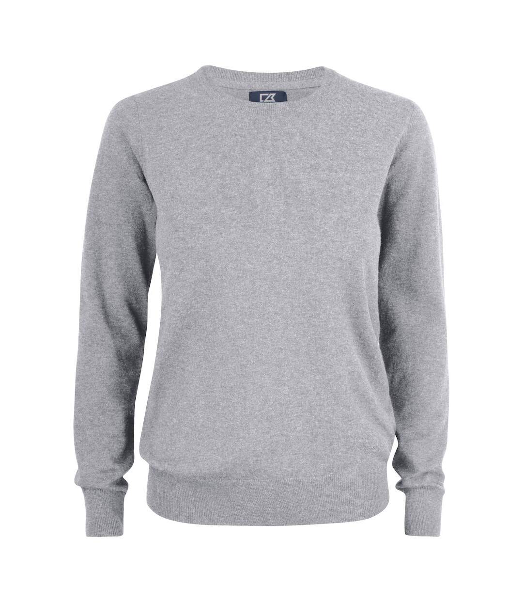 Womens/ladies oakville crew neck sweatshirt grey melange Cutter & Buck-1