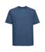 Mens Ringspun Cotton Classic T-shirt Indigo Blue Russell-1