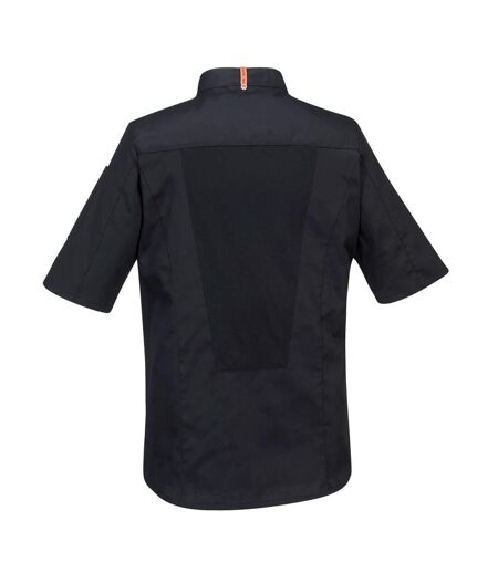 Portwest Mens Pro Stretch Short-Sleeved Chef Jacket (Black)
