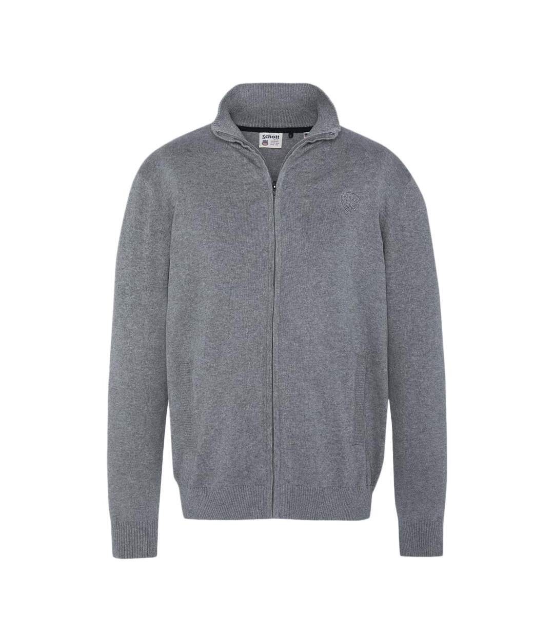 Gilet zippé gris homme schott plb120-1