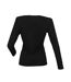 SF Womens/Ladies Feel Good Plain Stretch Long-Sleeved T-Shirt (Black) - UTPC5954