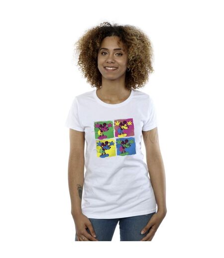 Disney T-shirt en coton Mickey Mouse Pop Art Femme/Ladies (Blanc) - UTBI33756