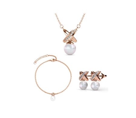Parures Crystal Chris Pearl, Perle d’imitation, Cristal d'Autriche
