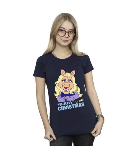 Disney Womens/Ladies Muppets Miss Piggy Queen of Holidays - T-shirt en coton (Bleu marine) - UTBI35189