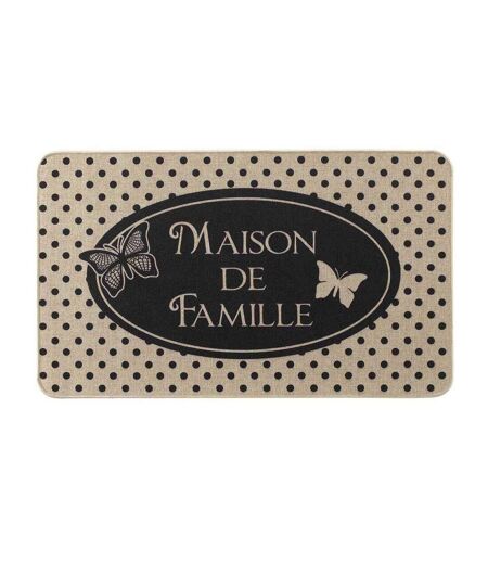 Tapis d'Entrée à Motifs Maisonée 45x75cm Naturel