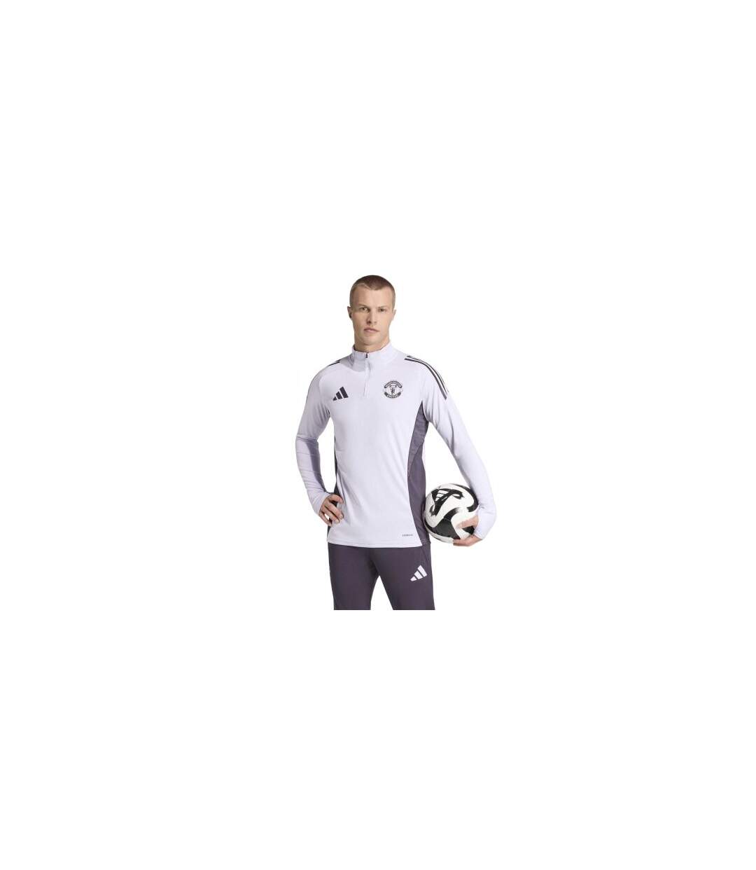 Haut De Survêtement Motif/style Manchester United Fc Homme Violet Noir Adidas-1