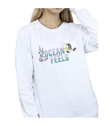 Disney Sweatshirt Ocean The Little Mermaid Femme/Ladies (Blanc) - UTBI23413