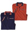 2er-Pack Poloshirts Trendy mit RV-Kragen Atlas For Men
