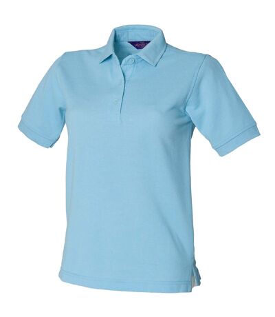Henbury Womens/Ladies 65/35 Polo Shirt (Sky)