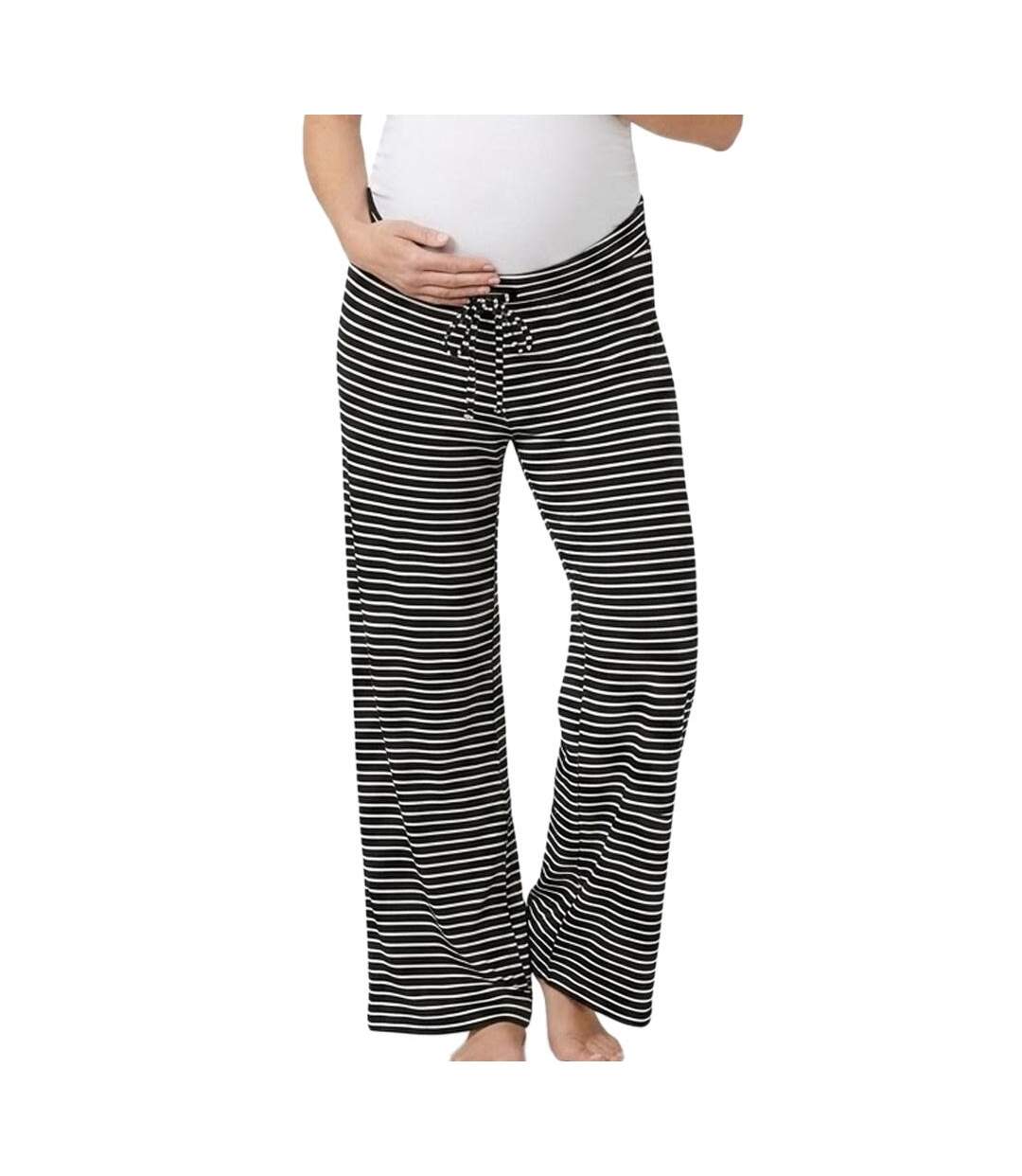 Pantalon noir/blanc femme mamalicious mette-1