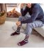 Mens Fleece Lined Non Slip Thick Striped Slipper Socks-3