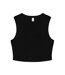 Womens/ladies heather micro-rib cropped muscle tank top solid black Bella + Canvas-1