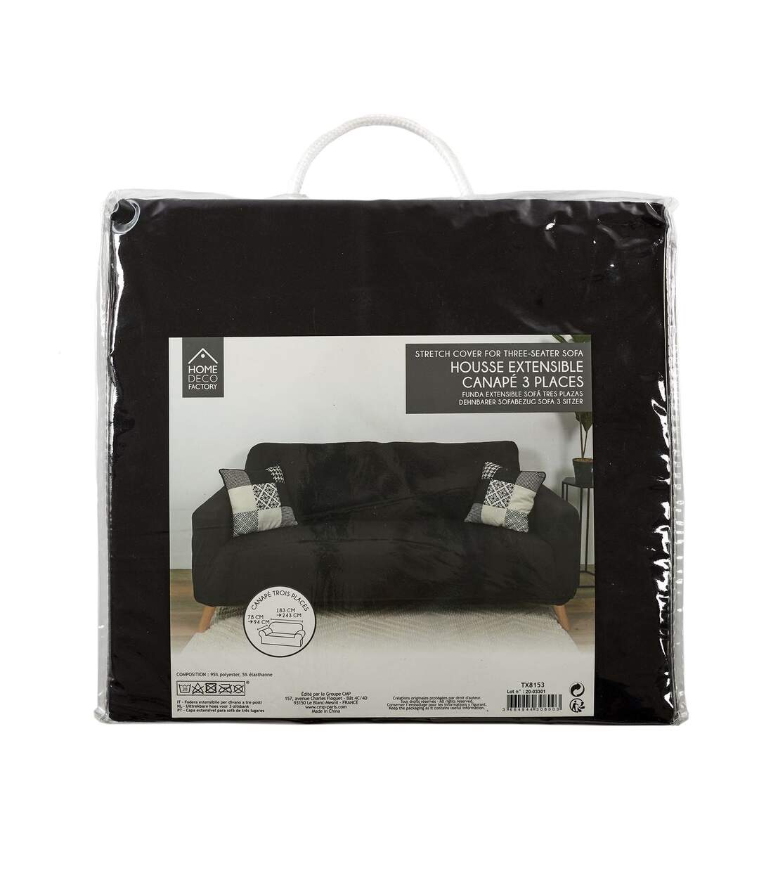Housse extensible pour canapé 3 places-1